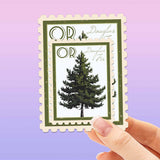 Oregon State Tree Douglas Fir Sticker - OR Vintage Stamp Decal