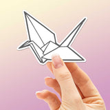 Origami Paper Crane Sticker - Cute Aesthetic Decal