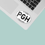 Pittsburgh White Oval Bumper Stickers - PGH Pennsylvania Decal