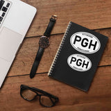 Pittsburgh White Oval Bumper Stickers - PGH Pennsylvania Decal