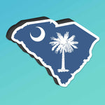 South Carolina Palmetto Flag Magnet for Car - Cute SC Map Flexible Fridge Magnet - Charleston Columbia Greenville Southern Nature Gift