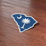 South Carolina Palmetto Flag Refrigerator Magnet on Wood