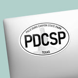 Palo Duro Canyon State Park Texas White Oval Sticker on Laptop