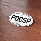 Palo Duro Canyon State Park Texas White Oval Sticker on Wood