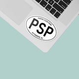 South Jersey Parvin State Park NJ White Oval Decal on Laptop