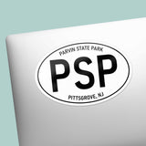 South Jersey Parvin State Park NJ White Oval Sticker on Laptop