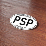 South Jersey Parvin State Park NJ White Oval Sticker on Wood