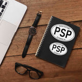 South Jersey Parvin State Park NJ White Oval Stickers on Journal with Macbook