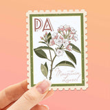 Pennsylvania State Flower Mountain Laurel Sticker - PA Vintage Stamp Decal