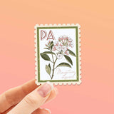 Pennsylvania State Flower Mountain Laurel Sticker - PA Vintage Stamp Decal