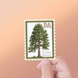 Pennsylvania State Tree Eastern Hemlock Sticker - PA Vintage Stamp Decal