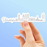 Philadelphia Skyline Sticker held in hand