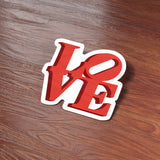 Philly Love Sticker on Wood Desk in Office