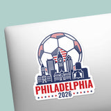 Philadelphia Skyline USA Soccer Sticker - Philly PA Sports Decal