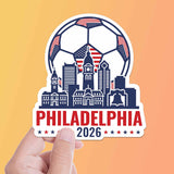 Philadelphia Skyline USA Soccer Sticker - Philly PA Sports Decal