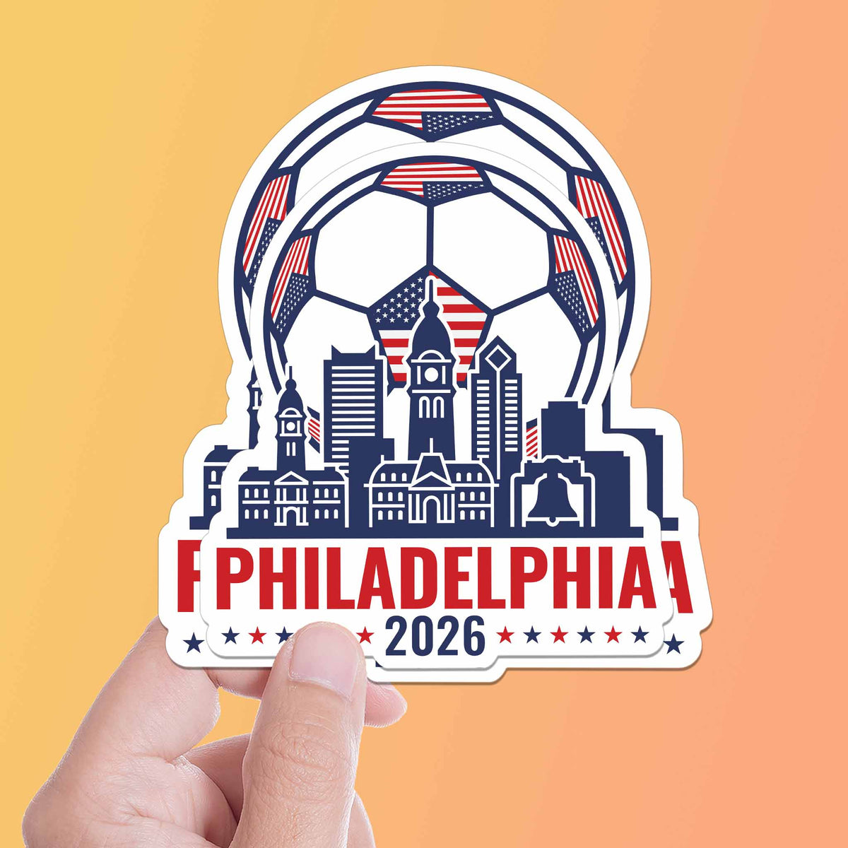 Philadelphia Sticker Philly Skyline Soccer Sticker - Cool Philadelphia USA Sports Decals for ...