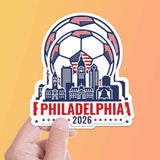 Philadelphia Skyline USA Soccer Sticker - Philly PA Sports Decal