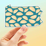 Pierogi PA Map Pittsburgh Sticker - Funny PGH Pennsylvania Decal