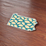 Pierogi PA Map Pittsburgh Sticker - Funny PGH Pennsylvania Decal