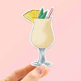 Pina Colada Sticker - Mini Rum Drink Decal