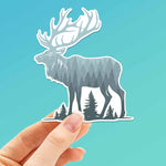 Pine Tree Forest Mountain Elk Sticker 