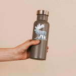 Pine Tree Forest Mountain Elk Decal on Water Bottle