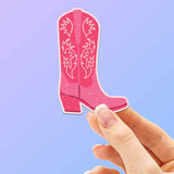 Pink Cowgirl Boot Sticker