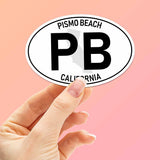 Pismo Beach California White Oval Bumper Sticker