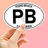 Pismo Beach California White Oval Bumper Sticker