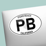 Pismo Beach California White Oval Bumper Sticker