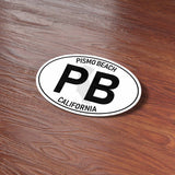 Pismo Beach California White Oval Bumper Sticker