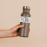 Plano TX License Plate Sticker on Water Bottle