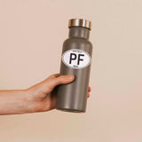 Post Falls North Idaho White Oval Sticker on Water Bottle