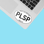 Priest Lake State Park Idaho White Oval Decal on Laptop