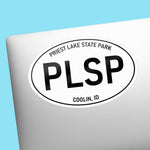Priest Lake State Park Idaho White Oval Sticker on Laptop