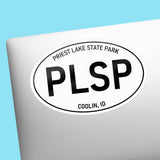 Priest Lake State Park Idaho White Oval Sticker on Laptop