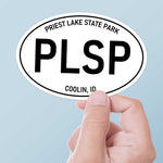 Large Priest Lake State Park Idaho White Oval Bumper Sticker - Pacific Northwest North ID Decal for Hydroflask Water Bottle & Laptop