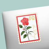 Puerto Rico National Flower Flor de Maga Sticker - PR Vintage Stamp Decal
