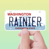Mt Rainier Washington License Plate Sticker