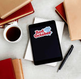 Red October Philly Sticker on Kindle with Books and Coffee Mug