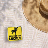 Respect the Locals Bighorn Sheep Sticker - Funny PNW Nature Decal