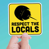 Respect the Locals Horseshoe Crab Sticker - Funny Beach Decal