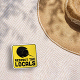 Respect the Locals Horseshoe Crab Sticker - Funny Beach Decal