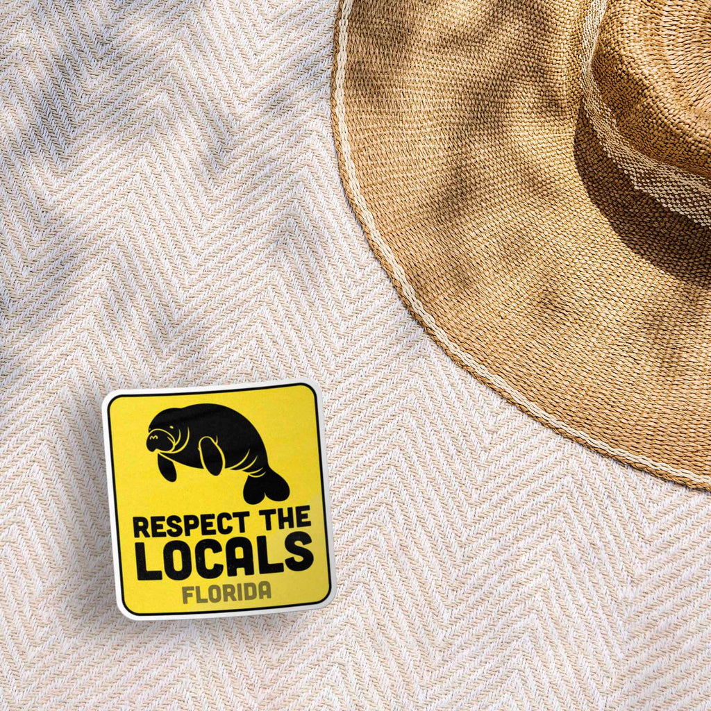 Respect Local Sticker Respect the Locals Florida Manatee Sticker for Hydroflask Water Bottle ...