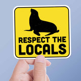 Respect the Locals Sea Lion Sticker - Funny Beach Decal