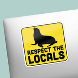 Respect the Locals Sea Lion Sticker - Funny Beach Decal