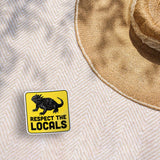 Respect the Locals Texas Horned Lizard Sticker - Funny TX Decal