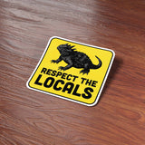 Respect the Locals Texas Horned Lizard Sticker - Funny TX Decal