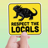 Respect the Locals Texas Horned Lizard Sticker - Funny TX Decal