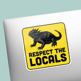 Respect the Locals Texas Horned Lizard Sticker - Funny TX Decal